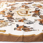 Hermès Carré 90 "REPRISE" Silk handkerchief in Brown