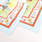Hermès Carré 90 "RETOUR A LA TERRE" Silk handkerchief in Light Blue