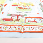 Hermès Carré 90 "RETOUR A LA TERRE" Silk handkerchief in Light Blue