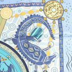 Hermès Carré 90 "REVE D’AUSTRALIE" Silk handkerchief in Blue