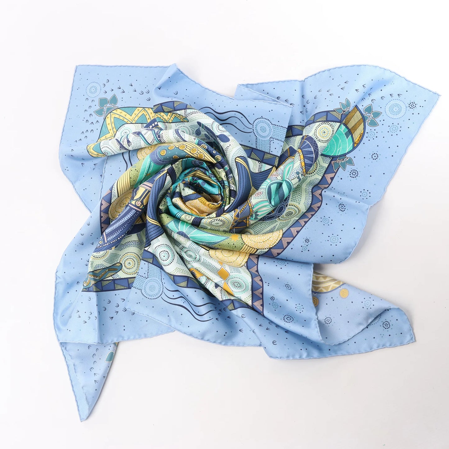 Hermès Carré 90 "REVE D’AUSTRALIE" Silk handkerchief in Blue