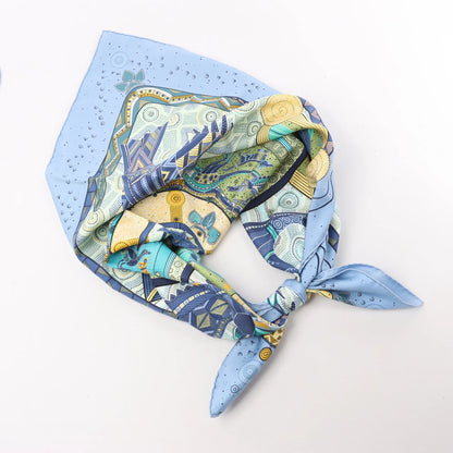 Hermès Carré 90 "REVE D’AUSTRALIE" Silk handkerchief in Blue