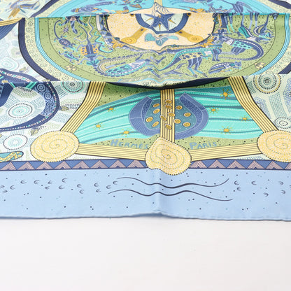 Hermès Carré 90 "REVE D’AUSTRALIE" Silk handkerchief in Blue