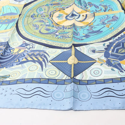 Hermès Carré 90 "REVE D’AUSTRALIE" Silk handkerchief in Blue