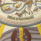 Hermès Carré 90 "REVE D’AUSTRALIE" Silk handkerchief in Beige