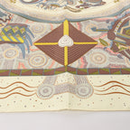 Hermès Carré 90 "REVE D’AUSTRALIE" Silk handkerchief in Beige