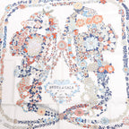 Hermès Carré 90 "BRIDES DE GALA EN FLEURS" Silk handkerchief in Beige