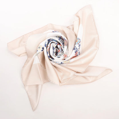 Hermès Carré 90 "BRIDES DE GALA EN FLEURS" Silk handkerchief in Beige