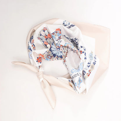 Hermès Carré 90 "BRIDES DE GALA EN FLEURS" Silk handkerchief in Beige