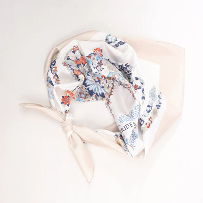 Hermès Carré 90 "BRIDES DE GALA EN FLEURS" Silk handkerchief in Beige