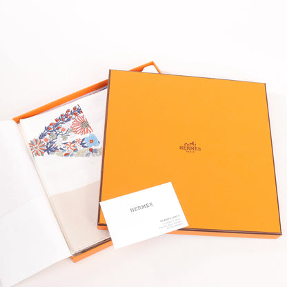 Hermès Carré 90 "BRIDES DE GALA EN FLEURS" Silk handkerchief in Beige
