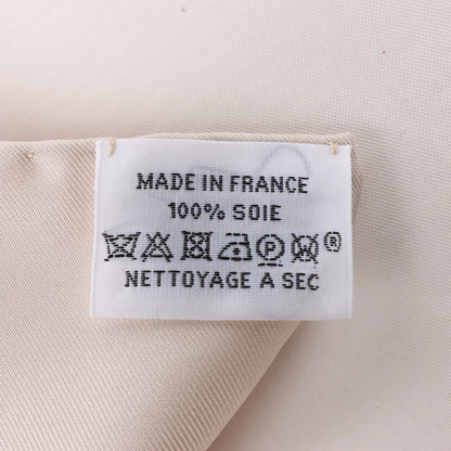 Hermès Carré 90 "BRIDES DE GALA EN FLEURS" Silk handkerchief in Beige