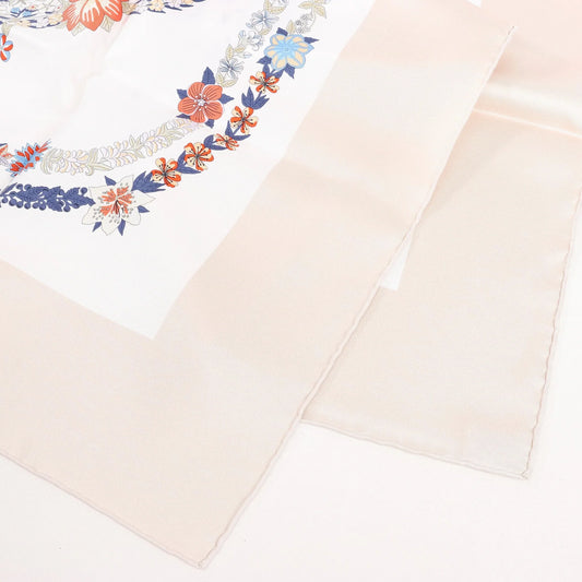 Hermès Carré 90 "BRIDES DE GALA EN FLEURS" Silk handkerchief in Beige