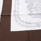 Hermès Pañuelo Carré 90 "RIDES DE GALA EN FLEURS" 100% Seda en Beige