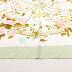 Hermès Carré 90 "ROMANTIQUE" Silk handkerchief in Green