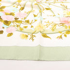 Hermès Carré 90 "ROMANTIQUE" Silk handkerchief in Green