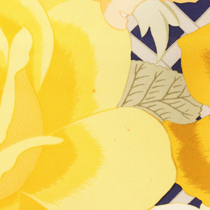 Hermès Carré 90 "ROSERAIE" Silk handkerchief in Yellow