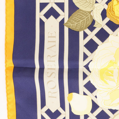 Hermès Carré 90 "ROSERAIE" Silk handkerchief in Yellow