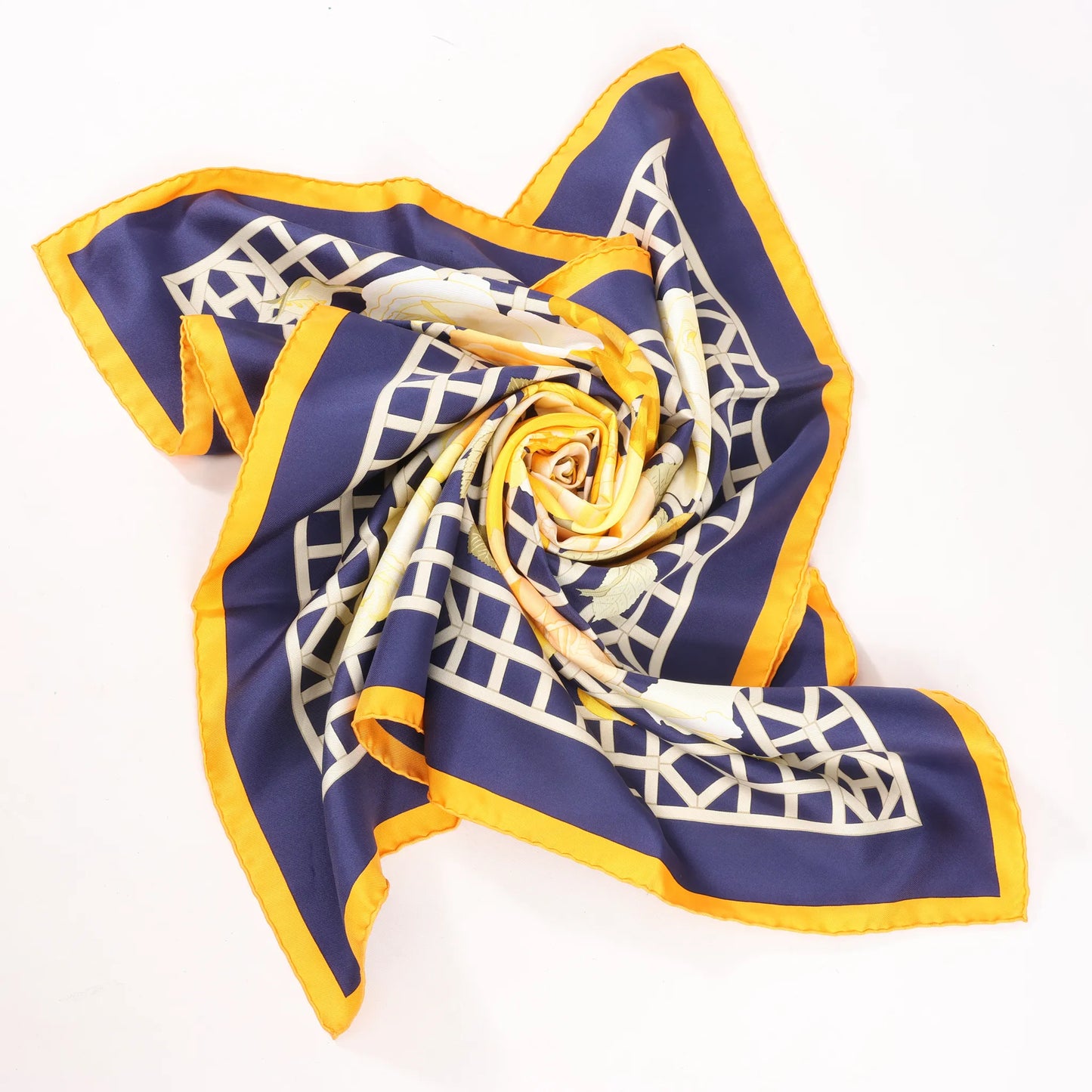 Hermès Carré 90 "ROSERAIE" Silk handkerchief in Yellow