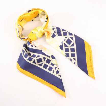 Hermès Carré 90 "ROSERAIE" Silk handkerchief in Yellow