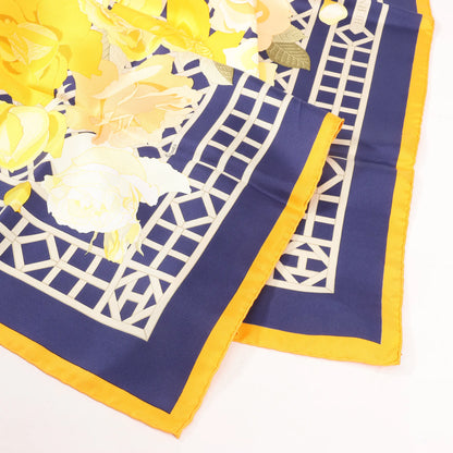 Hermès Carré 90 "ROSERAIE" Silk handkerchief in Yellow