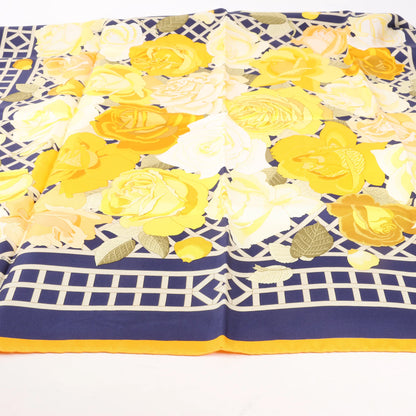 Hermès Carré 90 "ROSERAIE" Silk handkerchief in Yellow