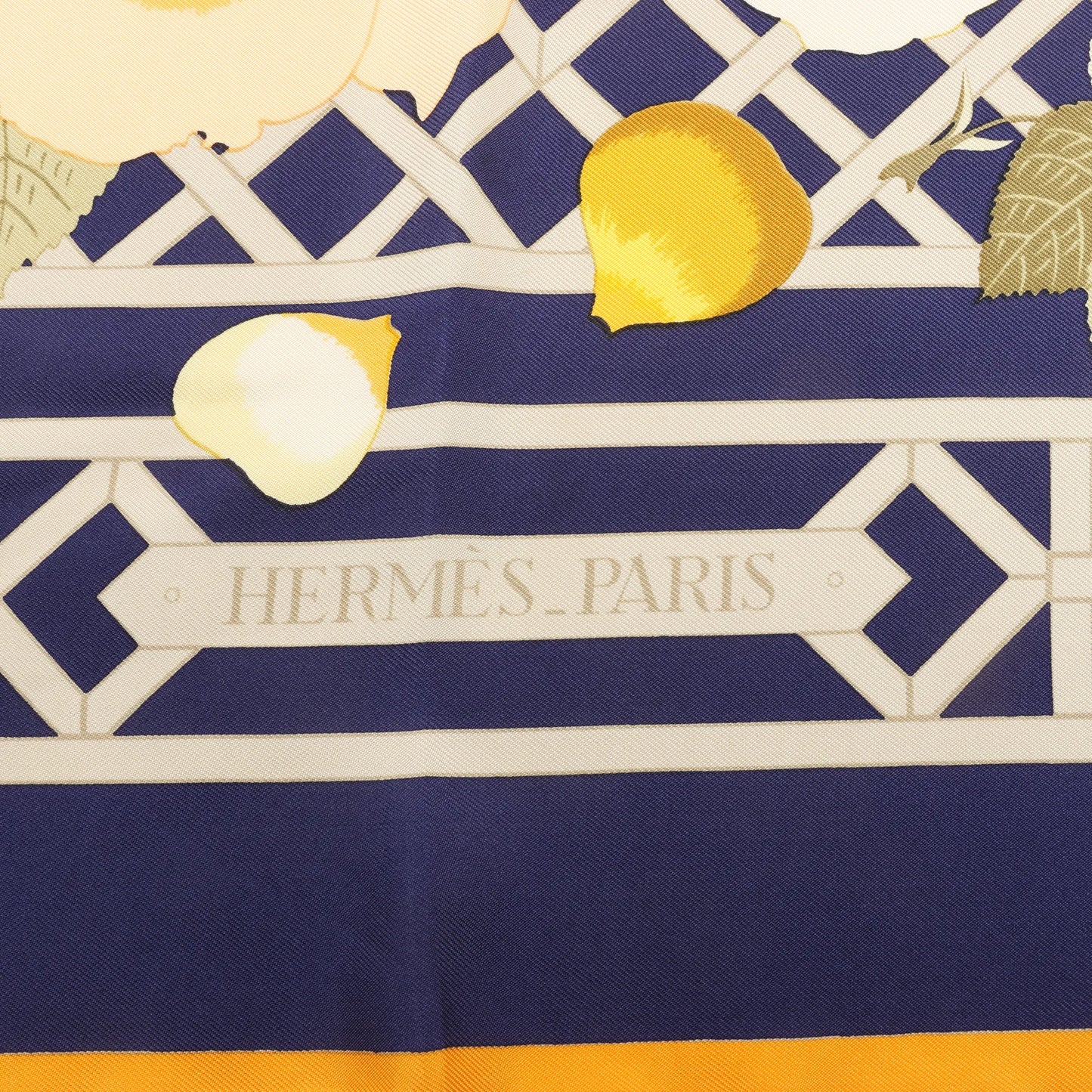 Hermès Carré 90 "ROSERAIE" Silk handkerchief in Yellow
