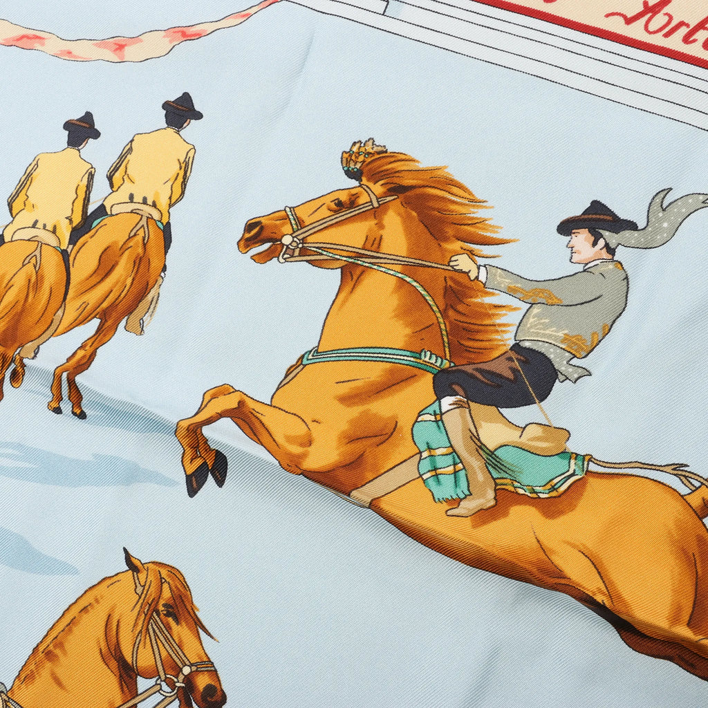 Hermès Carré 90 "Real Escuela Andaluza Del Arte Ecuestre" Silk handkerchief in Yellow