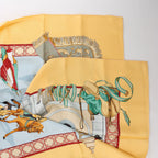 Hermès Carré 90 "Real Escuela Andaluza Del Arte Ecuestre" Silk handkerchief in Yellow