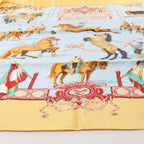 Hermès Carré 90 "Real Escuela Andaluza Del Arte Ecuestre" Silk handkerchief in Yellow