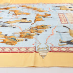 Hermès Carré 90 "Real Escuela Andaluza Del Arte Ecuestre" Silk handkerchief in Yellow