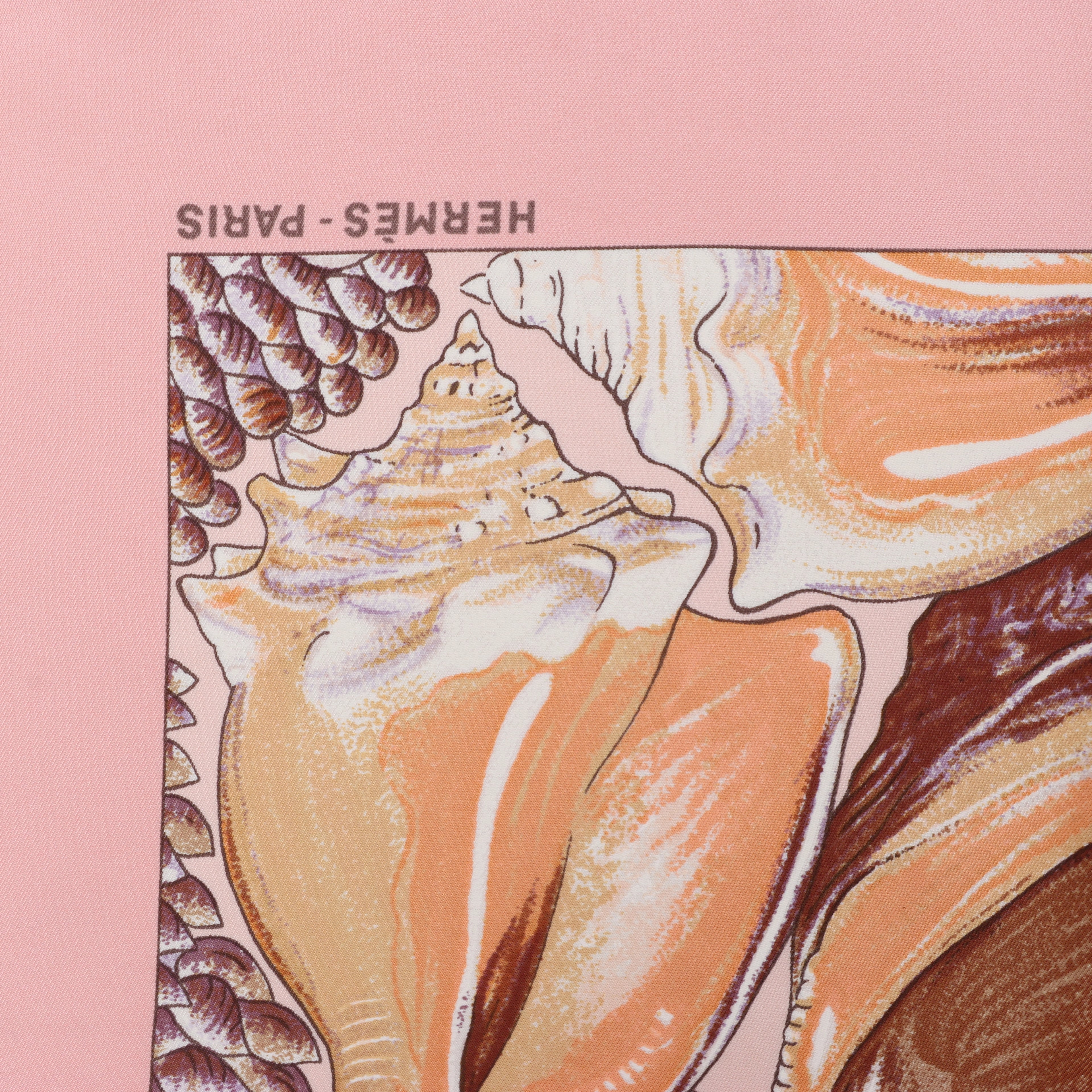 Hermès Carré 90 "Rocaille shells" Silk handkerchief in Pink