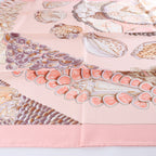 Hermès Carré 90 "Rocaille shells" Silk handkerchief in Pink