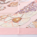 Hermès Carré 90 "Rocaille shells" Silk handkerchief in Pink
