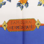Hermès Carré 90 "SAMOURAI" Silk handkerchief in Blue