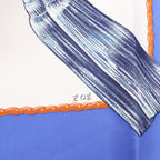 Hermès Carré 90 "SAMOURAI" Silk handkerchief in Blue