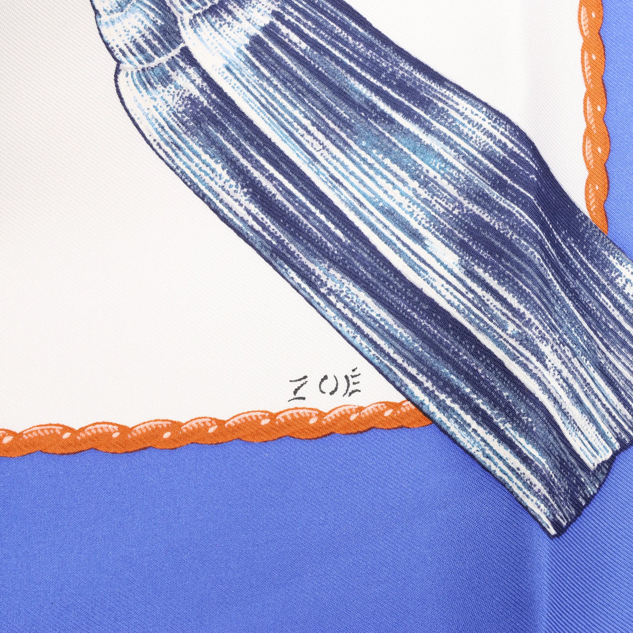Hermès Carré 90 "SAMOURAI" Silk handkerchief in Blue