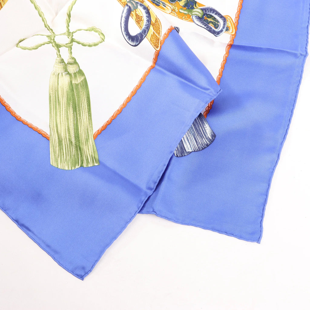 Hermès Carré 90 "SAMOURAI" Silk handkerchief in Blue