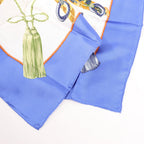 Hermès Carré 90 "SAMOURAI" Silk handkerchief in Blue