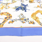 Hermès Carré 90 "SAMOURAI" Silk handkerchief in Blue