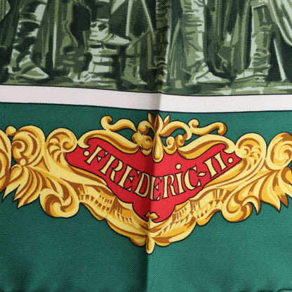 Carré Hermès Carré 90 "SANSSOUCY" 100 % soie vert