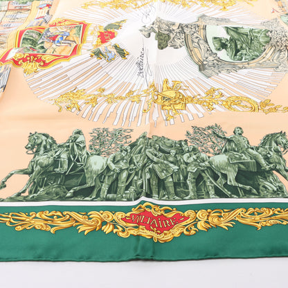 Carré Hermès Carré 90 "SANSSOUCY" 100 % soie vert