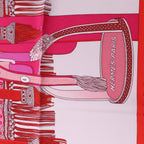 Hermès Carré 90 "SELLE DE DIGNITAIRE" Silk handkerchief in Pink