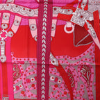 Hermès Carré 90 "SELLE DE DIGNITAIRE" Silk handkerchief in Pink