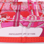Hermès Carré 90 "SELLE DE DIGNITAIRE" Silk handkerchief in Pink