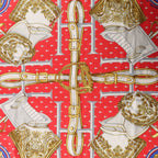 Hermès Carré 90 "SELLES A HOUSSE" Scarf Silk in Blue x Red