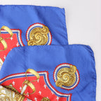 Hermès Carré 90 "SELLES A HOUSSE" Scarf Silk in Blue x Red