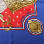 Hermès Carré 90 "SELLES A HOUSSE" Scarf Silk in Blue x Red
