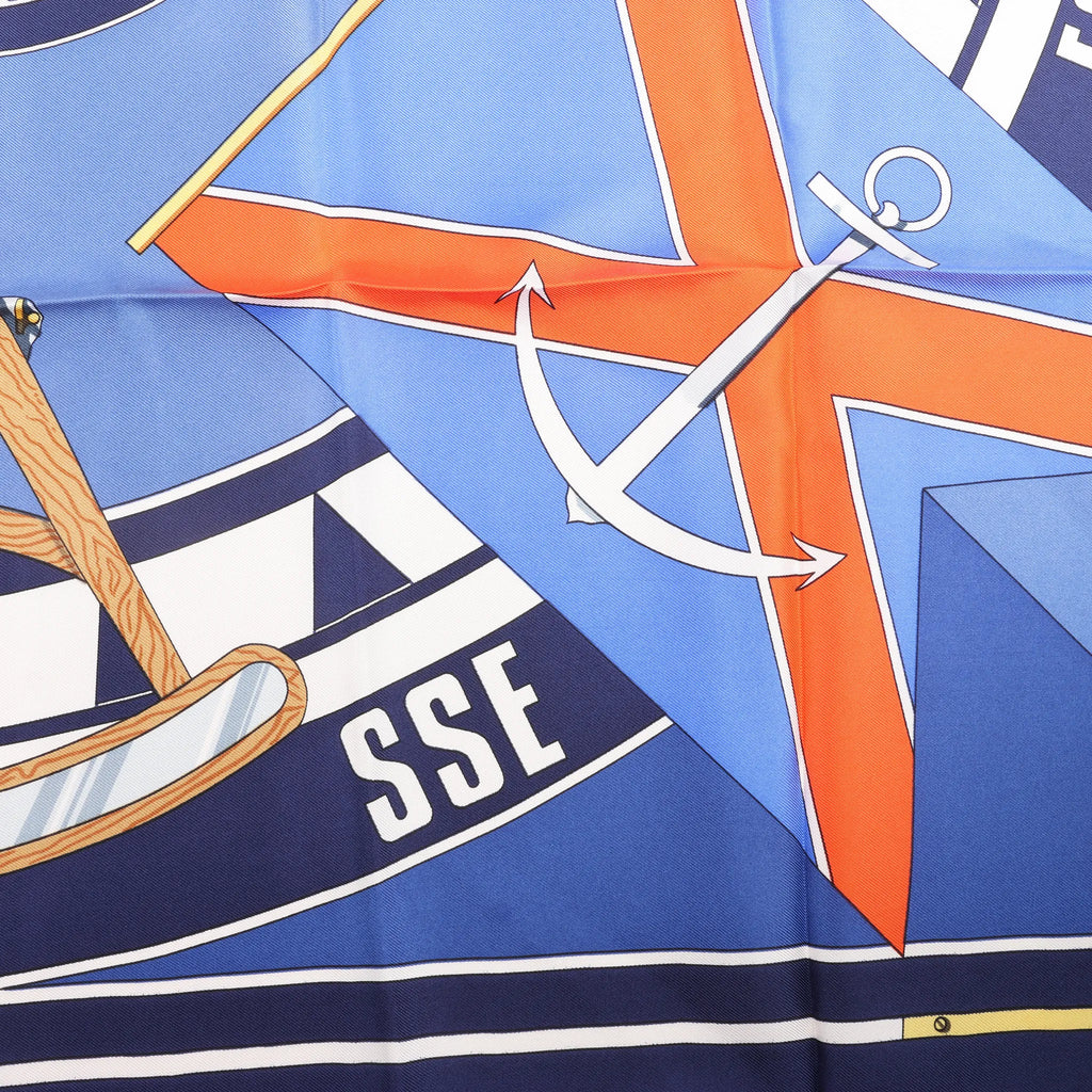 Hermès Carré 90 "SEXTANTS" Silk handkerchief in Blue