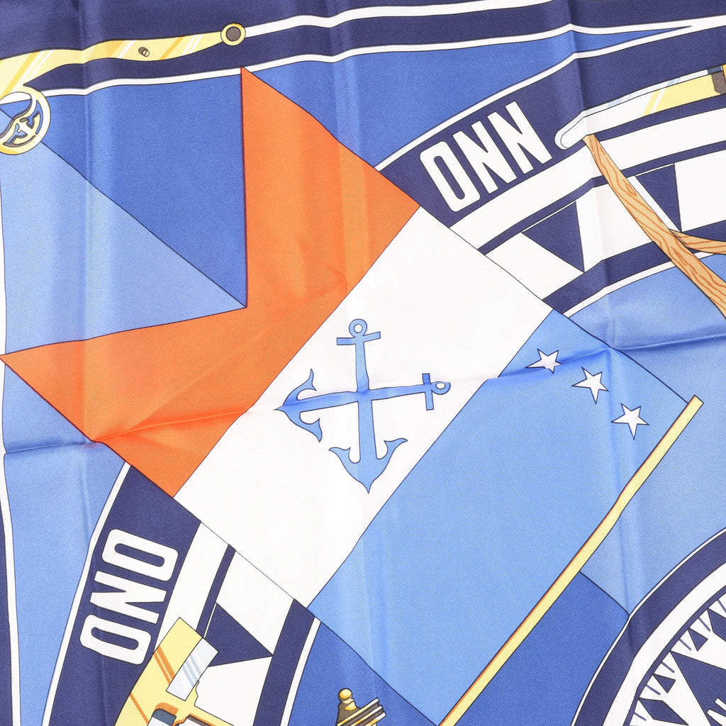 Hermès Carré 90 "SEXTANTS" Silk handkerchief in Blue